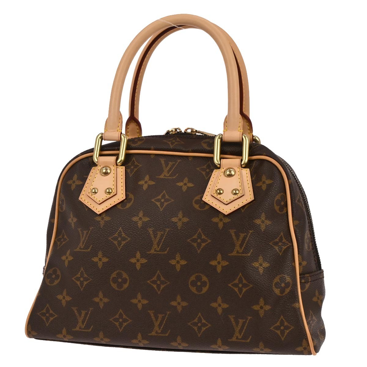 Louis Vuitton Manhattan Handbag Monogram Canvas Brown Canvas Handbag
