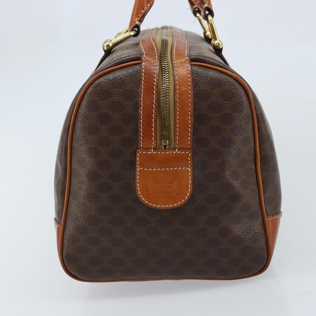 Celine Vintage Duffle Bag Canvas And Leather Brown Canvas Travel Bag Bag