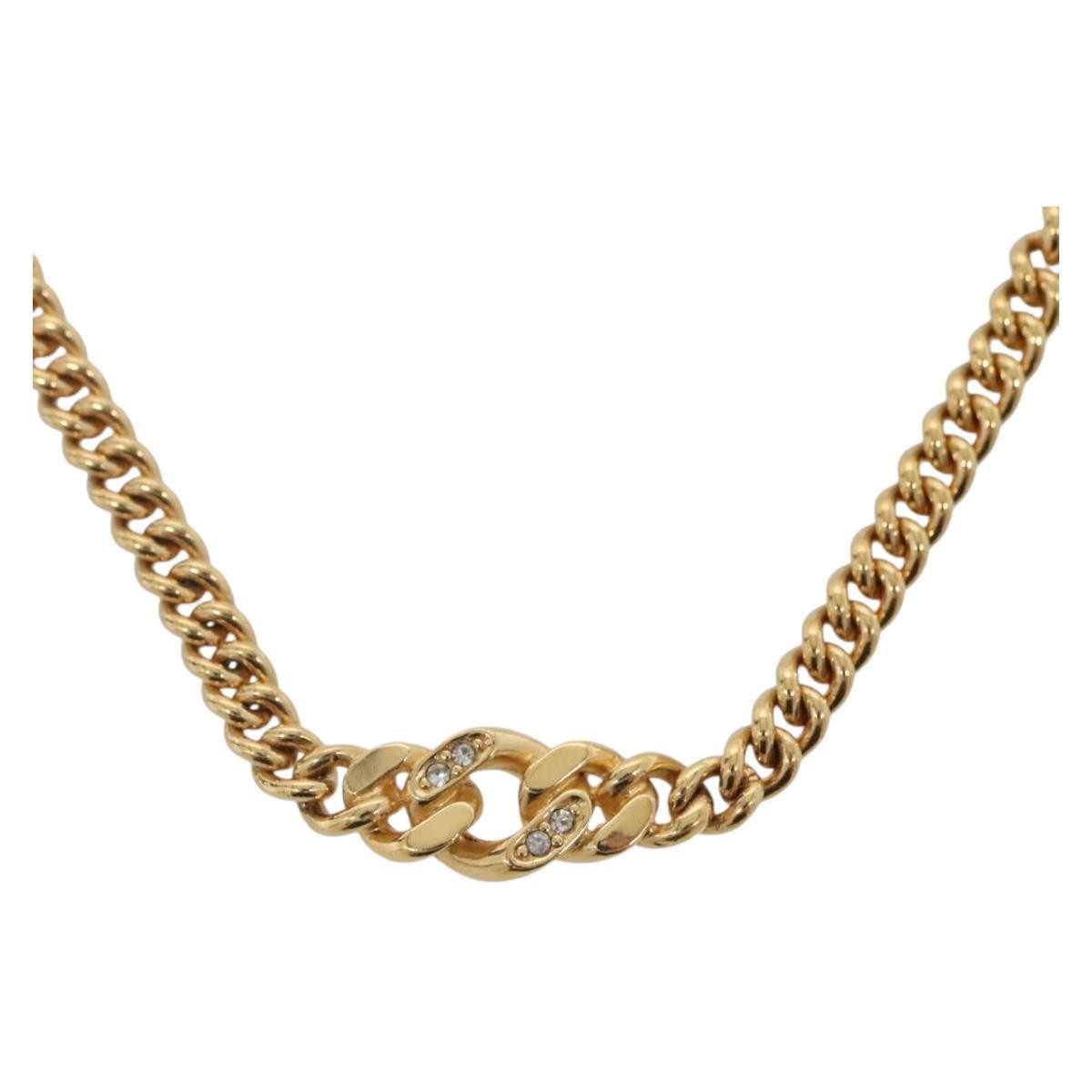 Christian Dior Cd Pendant Necklace Gold-Plated Gold Metal Jewelry (Pre-Owned)