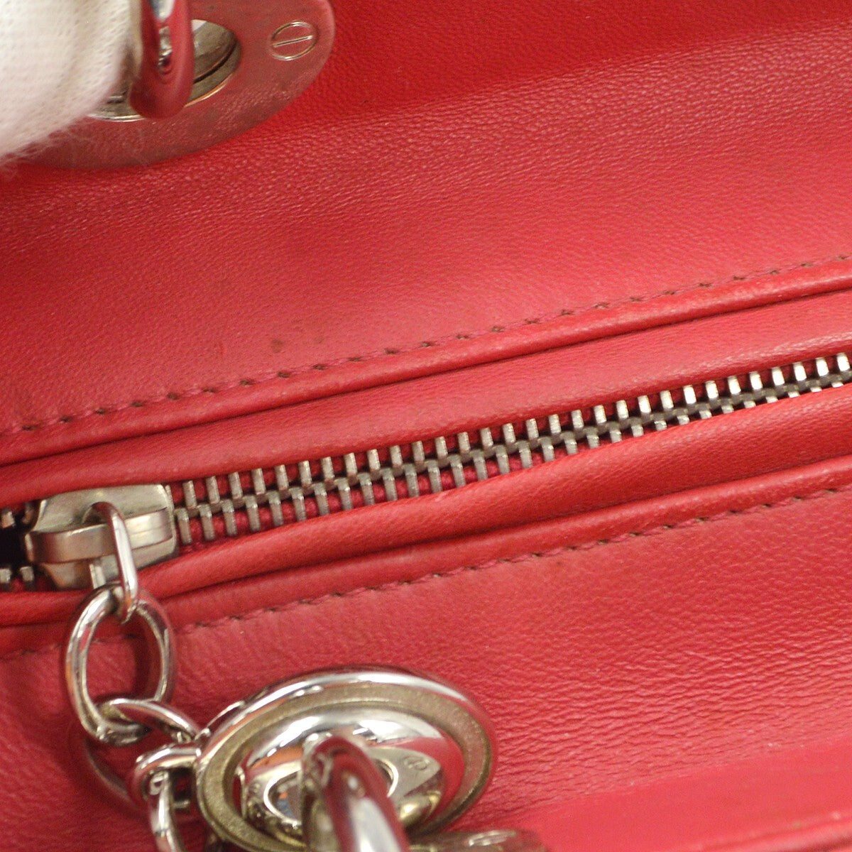 Christian Dior Bicolor Lady Dior Bag Cannage Quilt Lambskin Pink Leather Handbag (Pre-Owned)