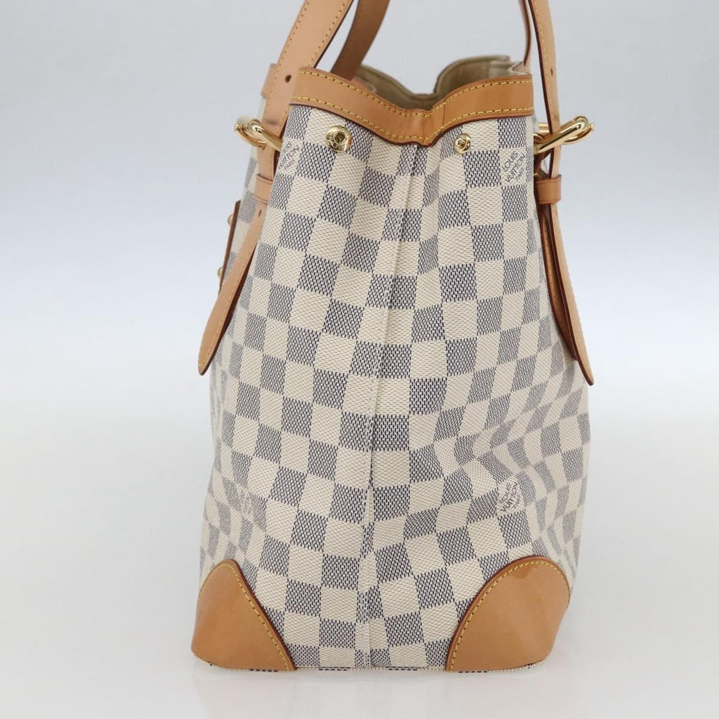 Louis Vuitton Hampstead Handbag Damier White Canvas Tote Bag