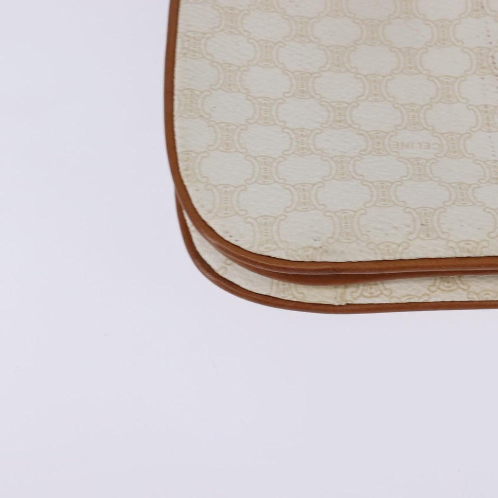 Celine Macadam Shoulder Bag Pvc Leather White Canvas Bag