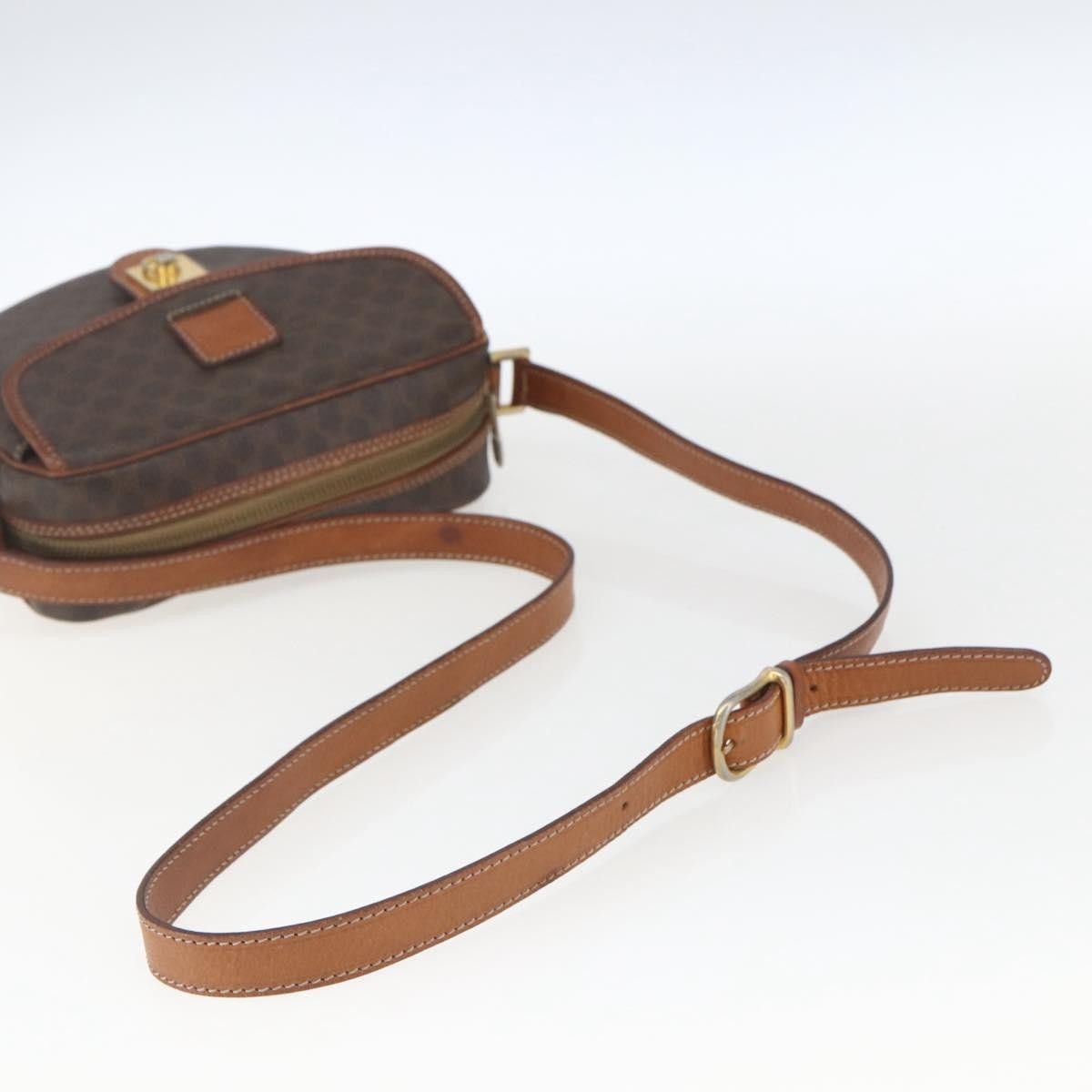 Celine Vintage Macadam Shoulder Bag Canvas And Leather Brown Canvas Shoulder Bag Bag