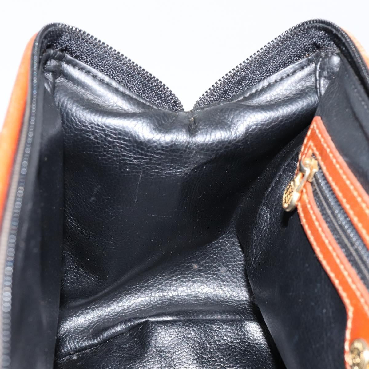 Fendi Vintage Pequin Convertible Boston Bag Coated Canvas Black Canvas Handbag