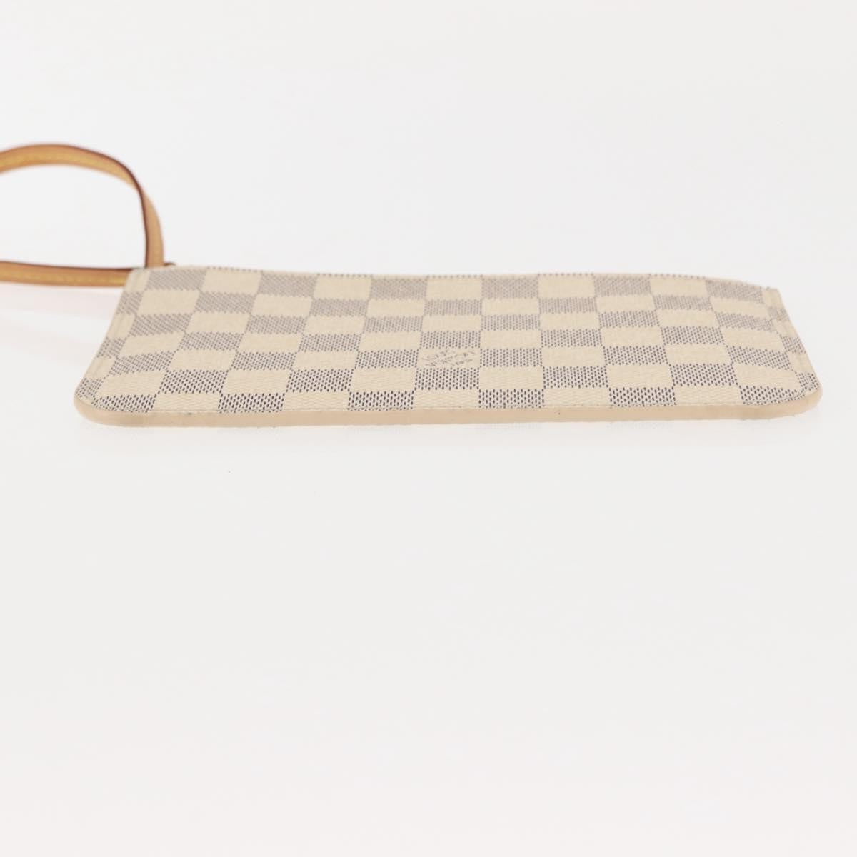 Louis Vuitton Neverfull Pochette Damier White Canvas Clutche & Pouche Bag