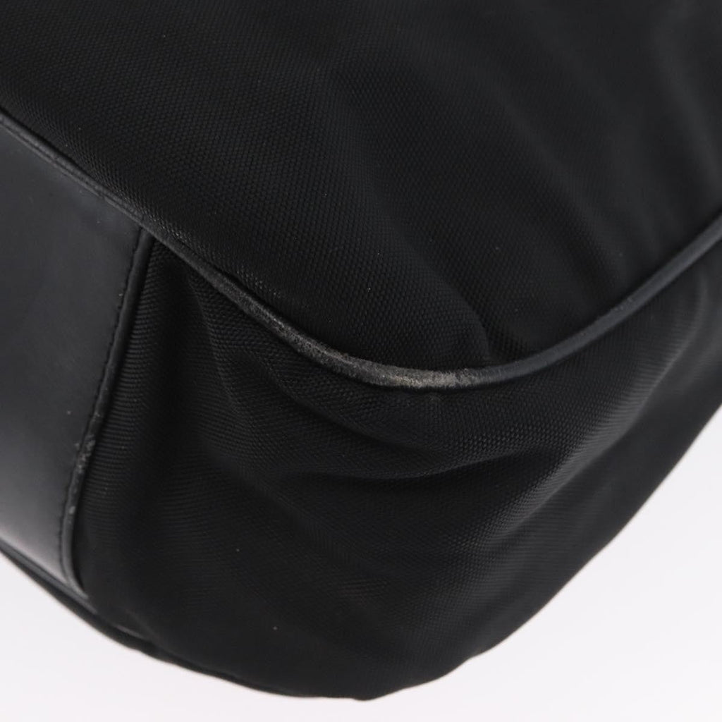 Gucci Vintage Bamboo Handle Bag Nylon Black Nylon Handbag (Pre-Owned)