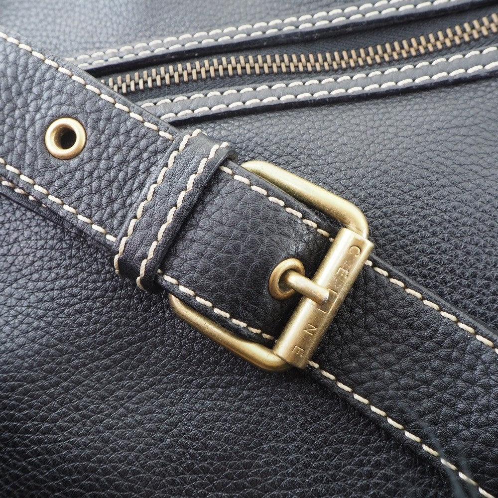 Celine Vintage Shoulder Bag Leather Black Calfskin Shoulder Bag Bag