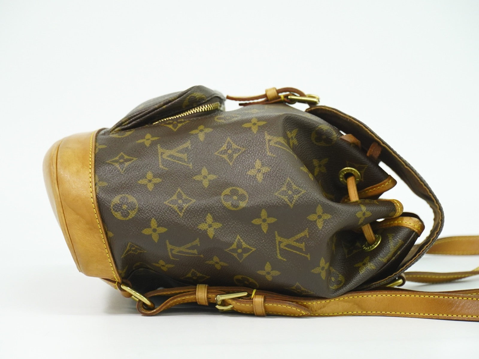Louis Vuitton Vintage Montsouris Backpack Monogram Canvas Brown Canvas Backpack Bag