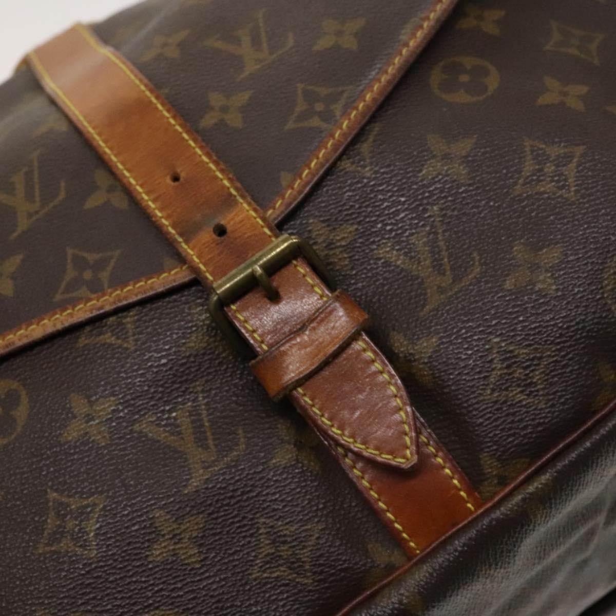 Louis Vuitton Saumur Handbag Monogram Canvas Brown Canvas Shoulder Bag