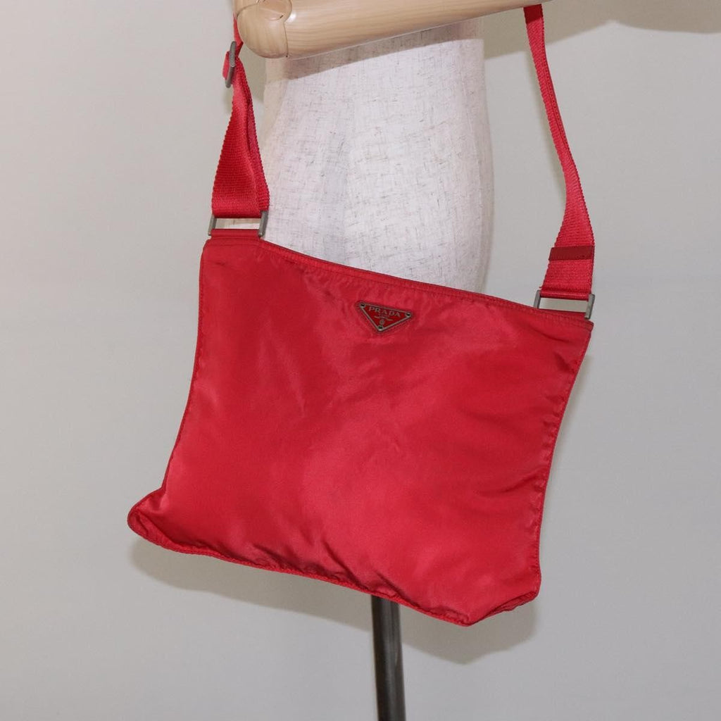 Prada Flat Messenger Bag Tessuto Red Nylon Bag