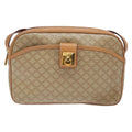 Celine Vintage Macadam Shoulder Bag Canvas And Leather Beige Canvas Bag