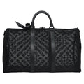 Louis Vuitton Keepall Bandouliere Bag Monogram See Through Mesh Black Nylon Travel Bag
