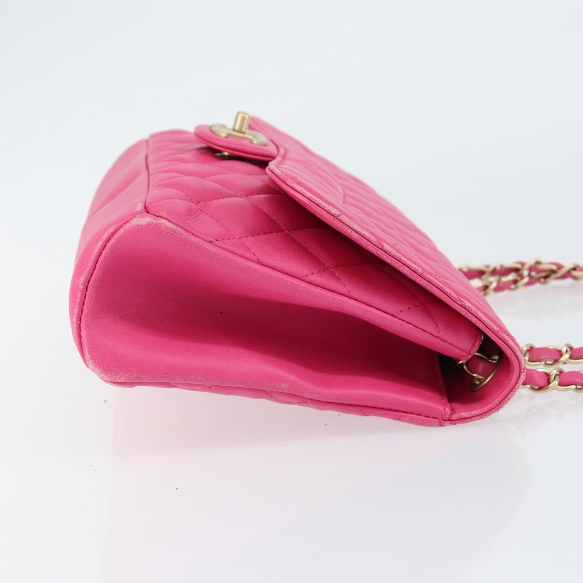Chanel Mademoiselle Chic Flap Bag Quilted Lambskin Pink Leather Shoulder Bag Bag