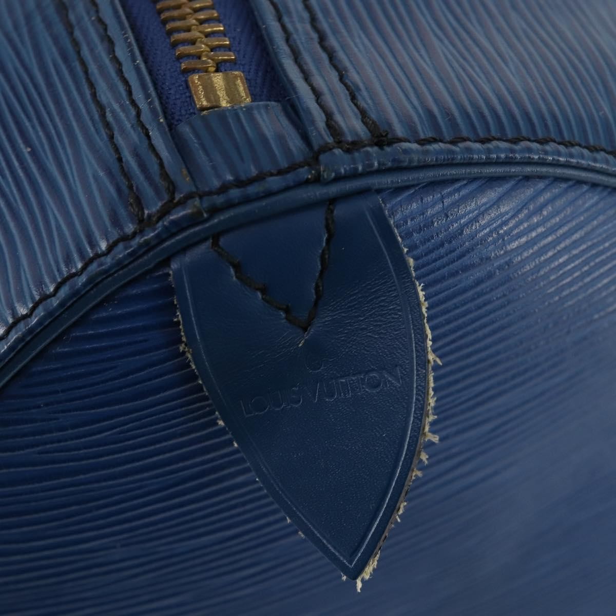 Louis Vuitton Keepall Bag Epi Leather Blue Leather Travel Bag