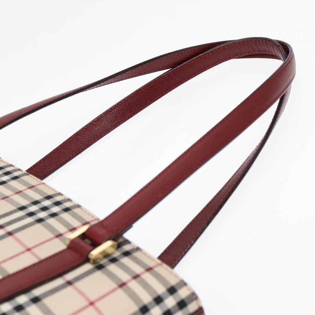 Burberry Nova Check Tote Canvas And Leather Beige Canvas Tote Bag