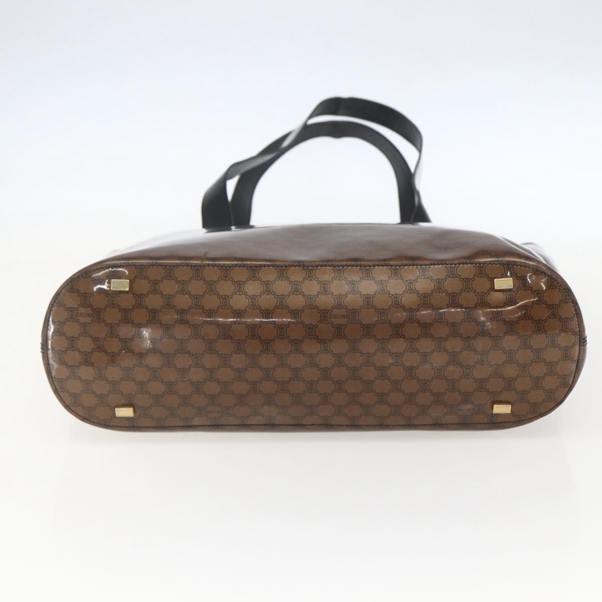 Celine Vintage Macadam Shoulder Bag Macadam Canva  Vinyl Brown Plastic Shoulder Bag Bag