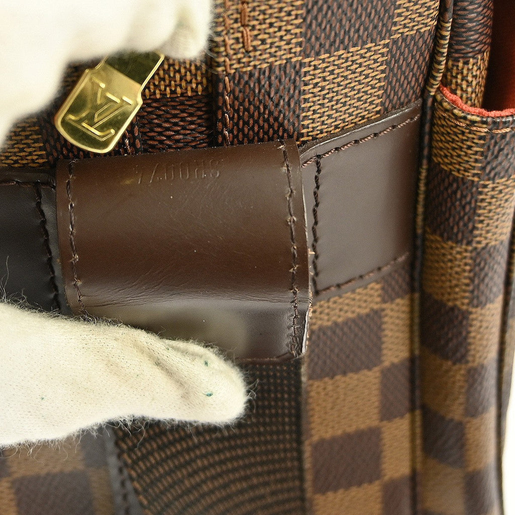 Louis Vuitton Naviglio Handbag Damier Brown Canvas Shoulder Bag