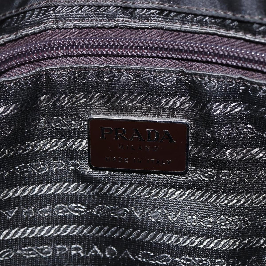 Prada Resin Chain Shoulder Bag Nylon Brown Nylon Shoulder Bag Bag