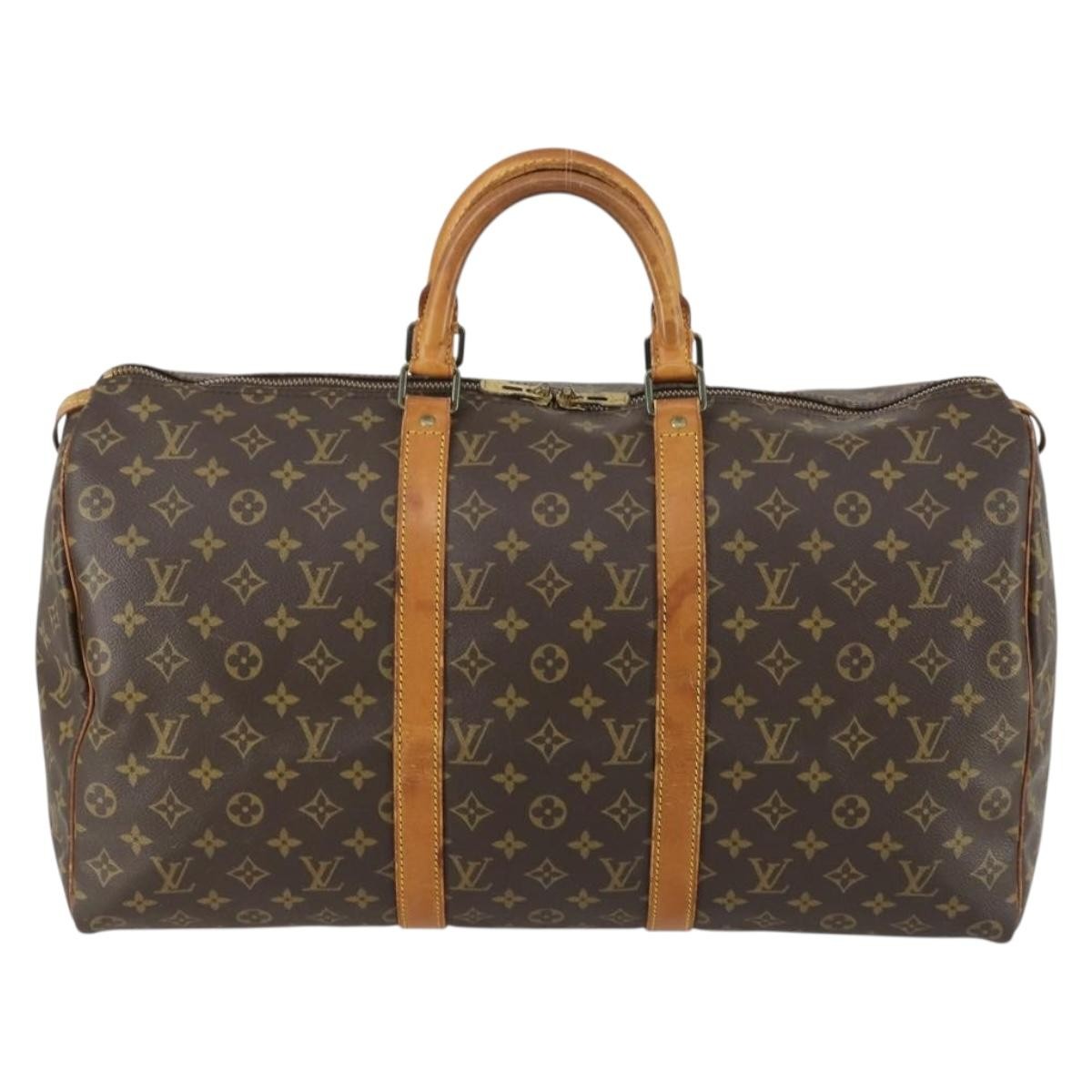Louis Vuitton Keepall Bag Monogram Canvas Brown Canvas Travel Bag