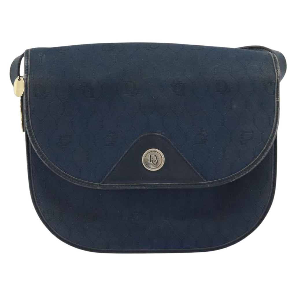Christian Dior Vintage Honeycomb Shoulder Bag Canvas Navy Canvas Shoulder Bag Bag (Pre-Owned)