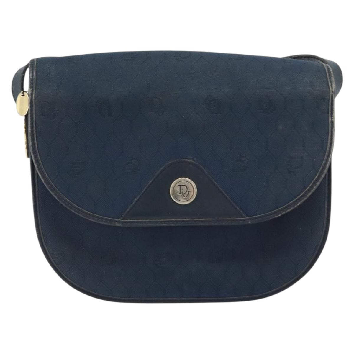 Christian Dior Vintage Honeycomb Shoulder Bag Canvas Navy Canvas Shoulder Bag Bag (Pre-Owned)