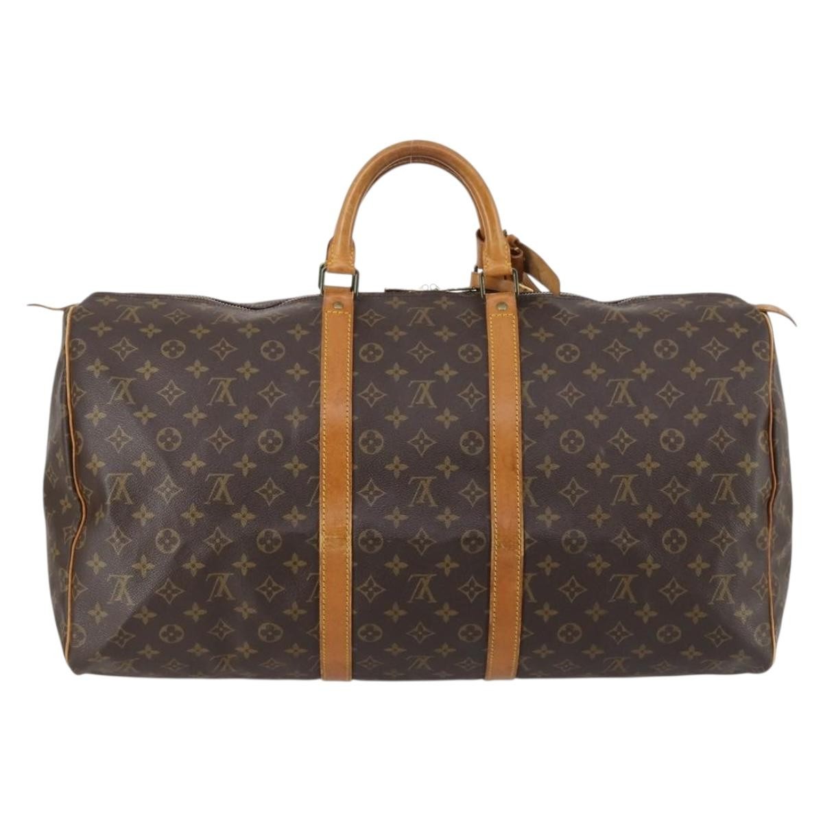Louis Vuitton Keepall Bag Monogram Canvas Brown Canvas Travel Bag
