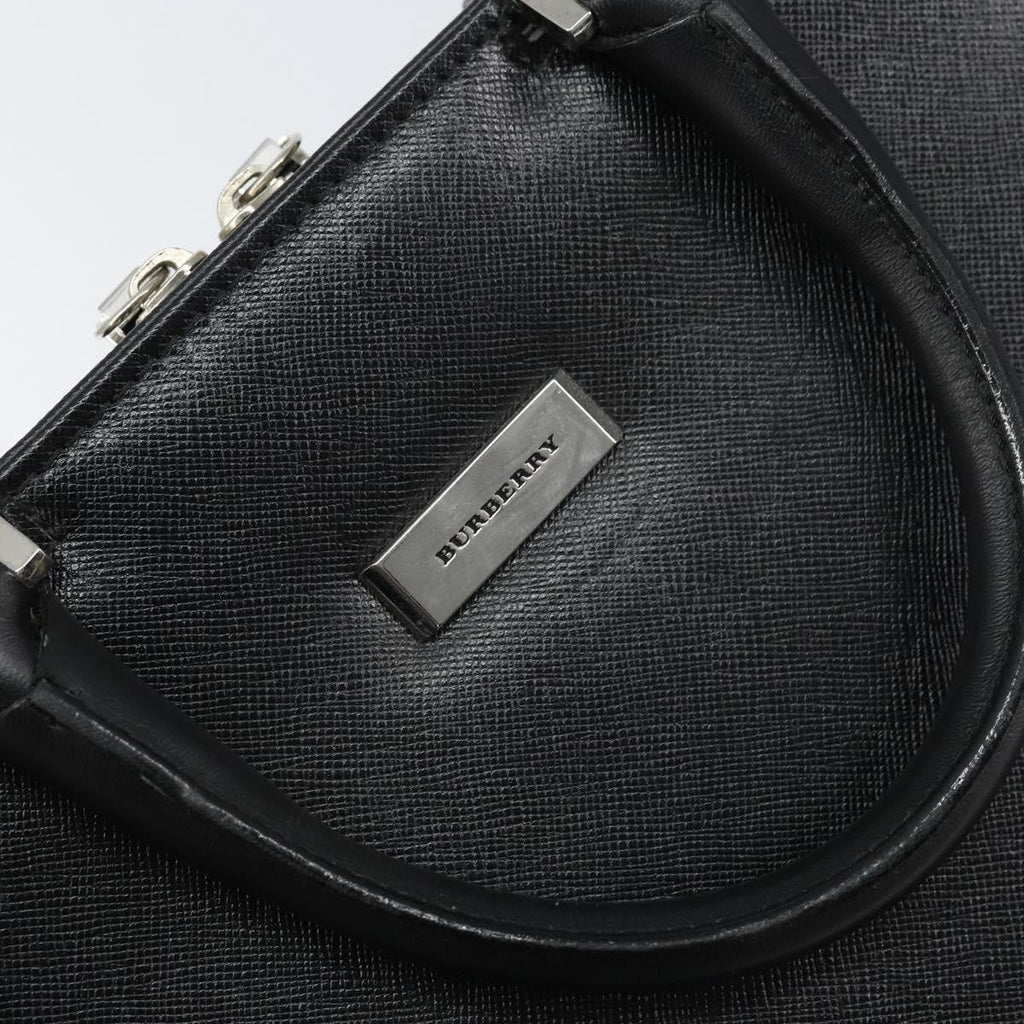 Burberry Vintage Briefcase Leather Black Leather Briefcase Bag