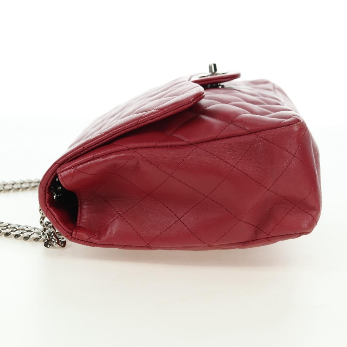 Chanel Classic Single Flap Bag Quilted Lambskin Red Leather Shoulder Bag Bag