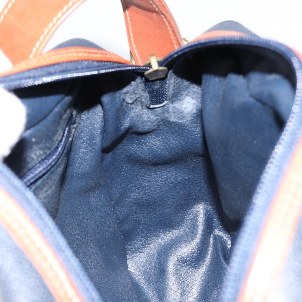 Burberry Vintage Shoulder Bag Leather Navy Leather Shoulder Bag