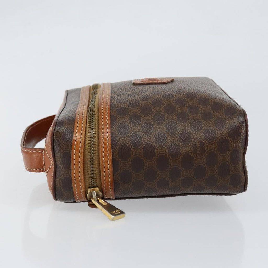 Celine Macadam Vanity Bag Canvas Brown Canvas Clutche & Pouche Bag