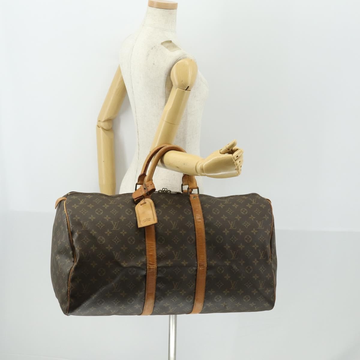 Louis Vuitton Keepall Bag Monogram Canvas Brown Canvas Travel Bag