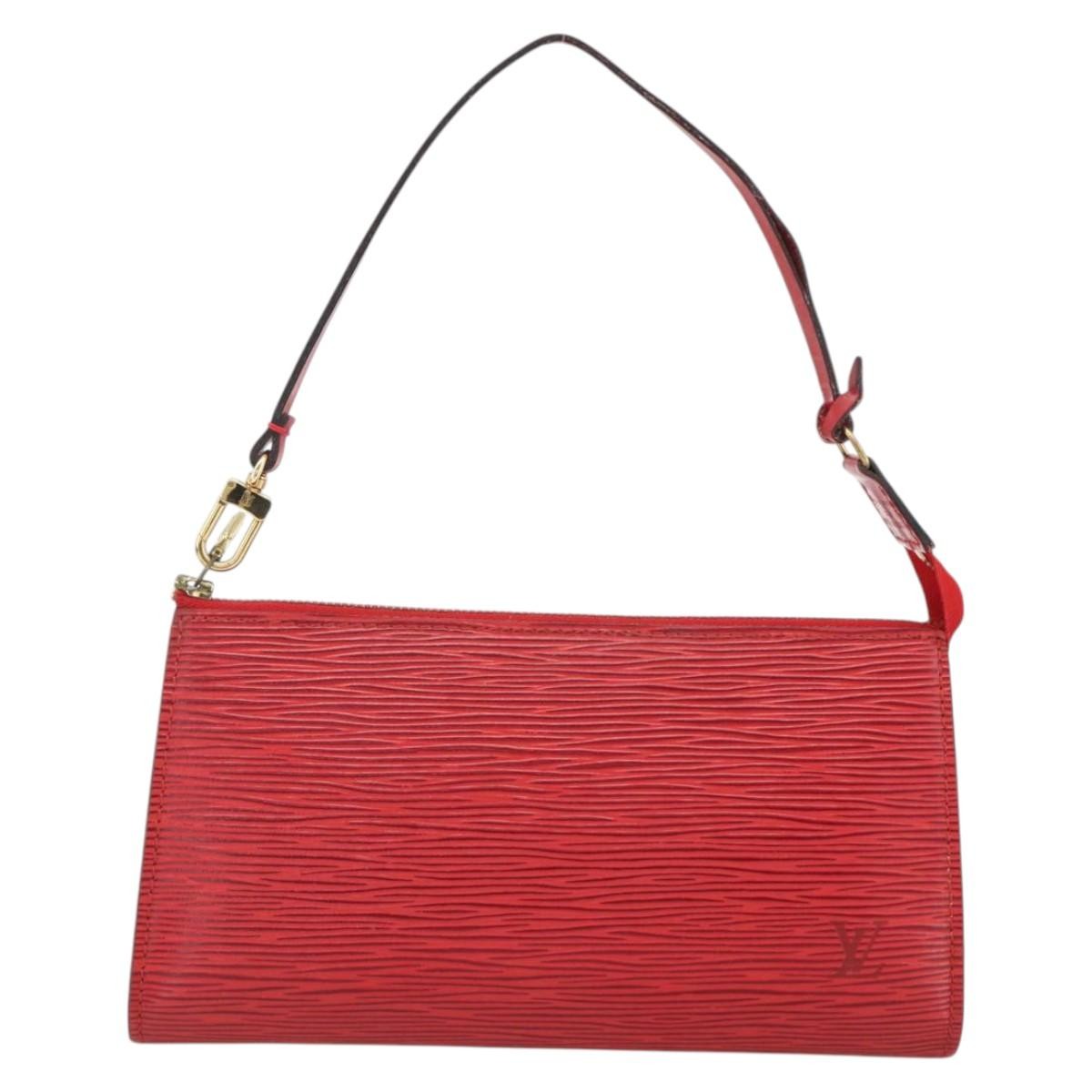 Louis Vuitton Pochette Accessoires Epi Leather Red Leather Clutche & Pouche Bag