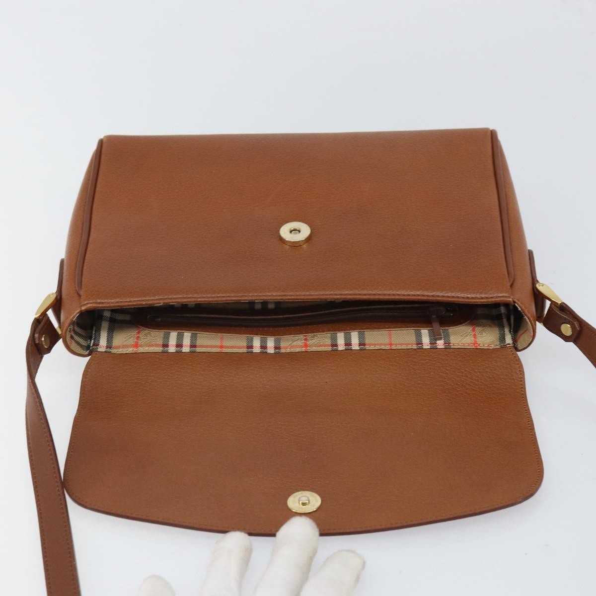 Burberry Vintage Shoulder Bag Leather Brown Leather Shoulder Bag