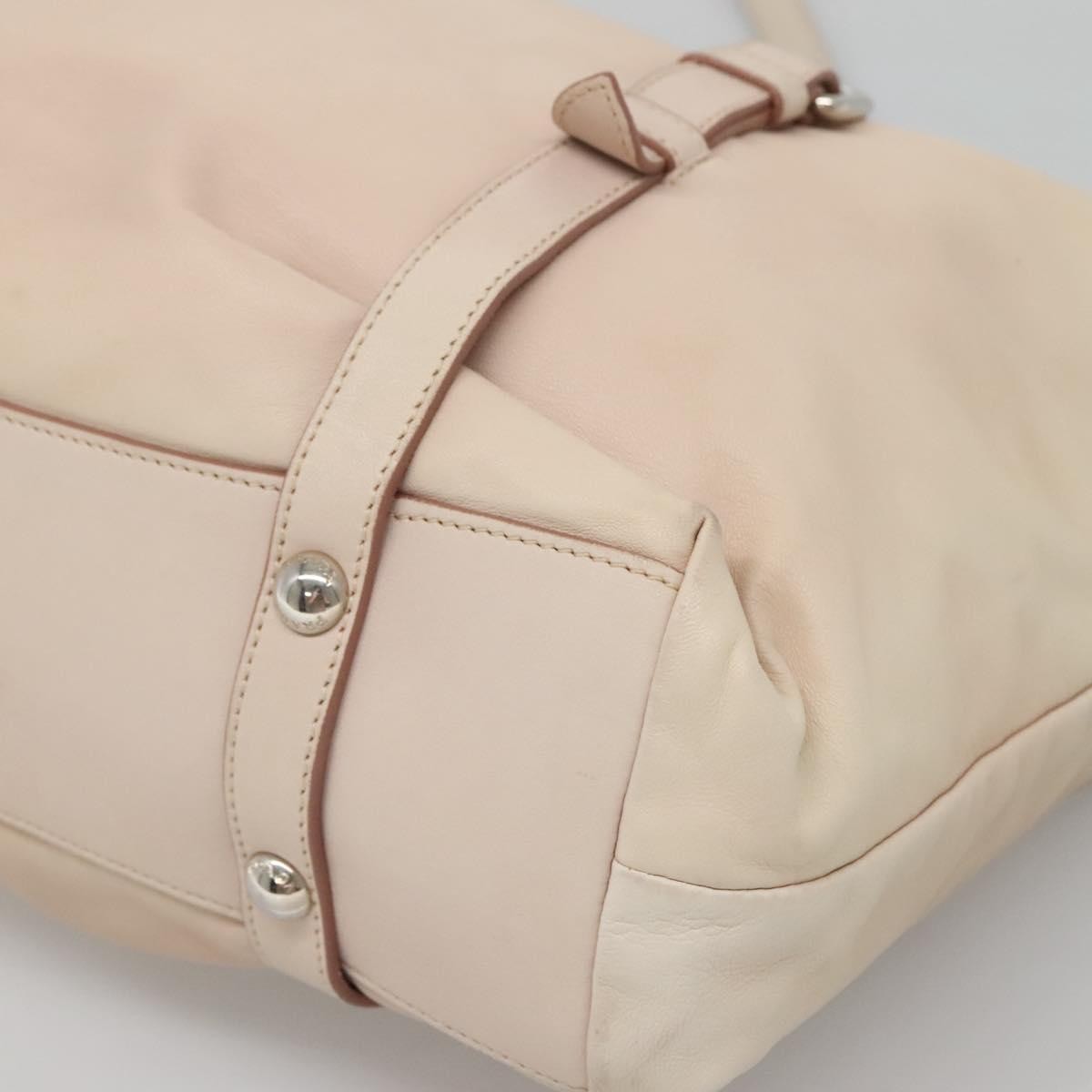 Prada Buckle Strap Shoulder Bag Leather Beige Leather Shoulder Bag Bag