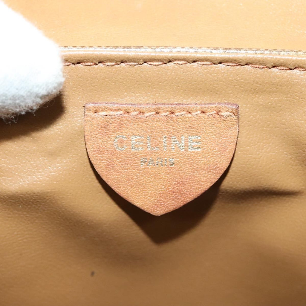 Celine Vintage Macadam Shoulder Bag Macadam Canva  Vinyl Beige Pvc Bag