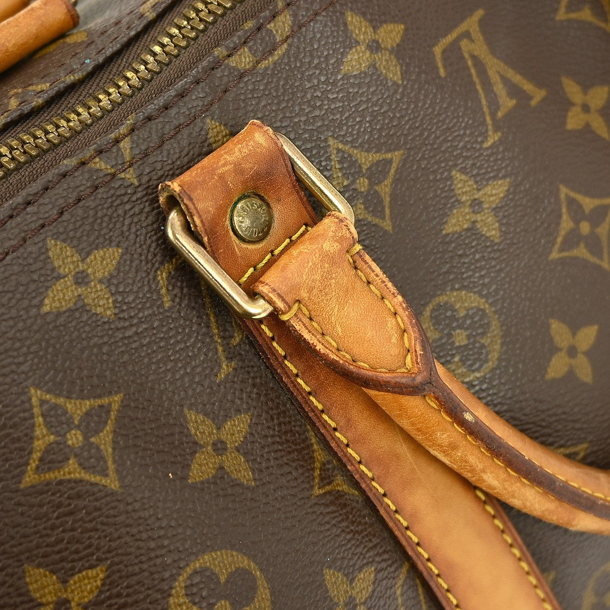 Louis Vuitton Keepall Bag Monogram Canvas Brown Canvas Travel Bag
