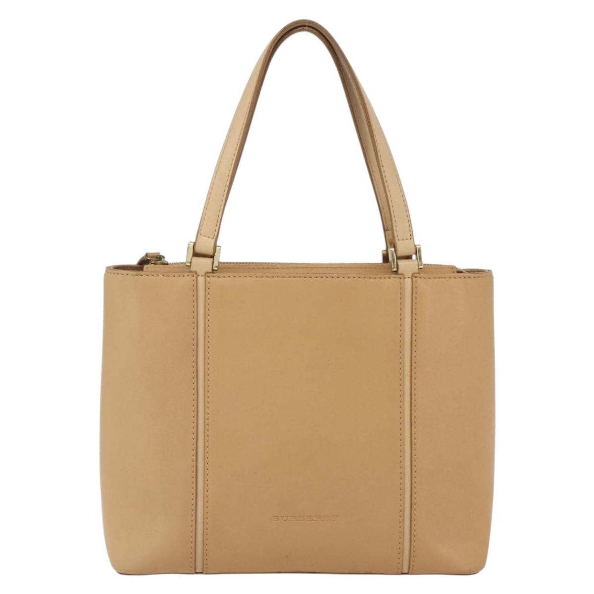 Burberry Vintage Handbag Leather Beige Leather Handbag