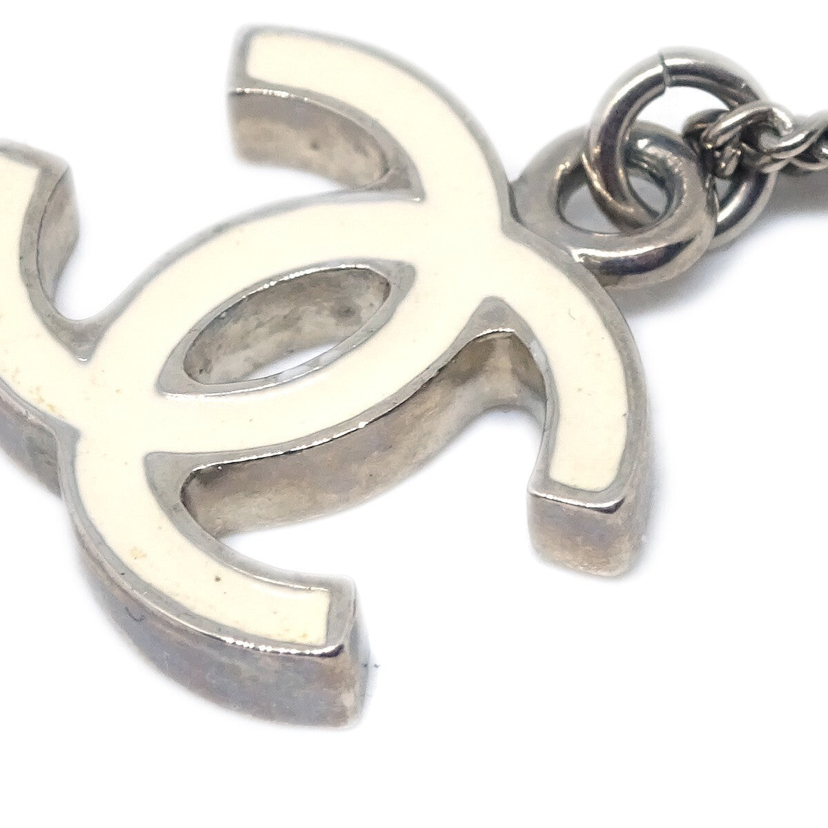 Chanel Cc Logo Pendant Necklace Metal Silver Silver_Plated Necklace Jewelry
