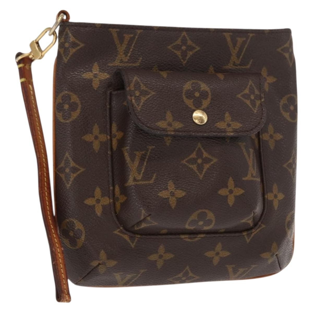 Louis Vuitton Partition Wristlet Clutch Monogram Canvas Brown Canvas Clutche & Pouche Bag