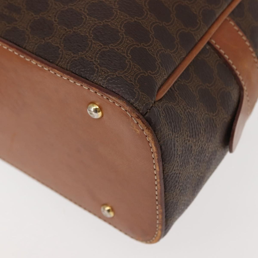 Celine Vintage Macadam Handbag Canvas And Leather Brown Canvas Handbag