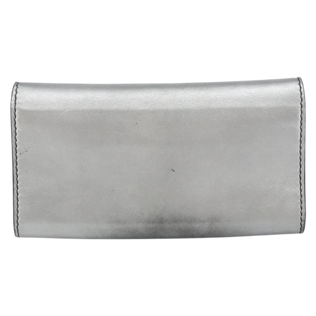 Christian Dior J'adior Croisiere Chain Wallet Leather Silver Leather Clutche & Pouche Bag (Pre-Owned)