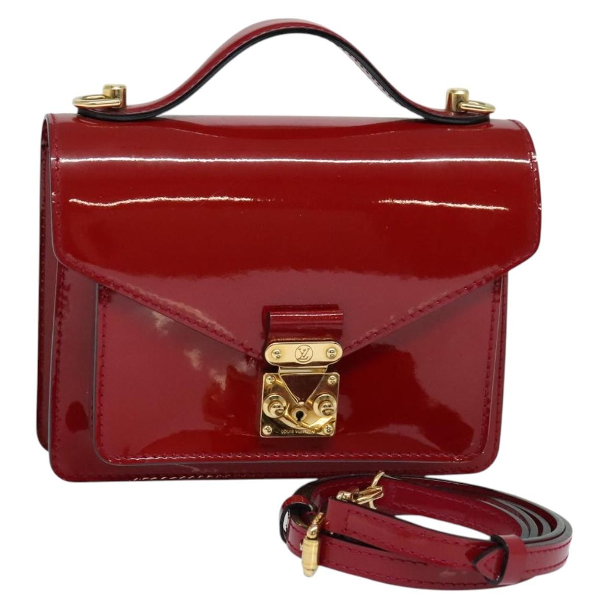 Louis Vuitton Monceau Handbag Vernis Red Patent_Leather Handbag