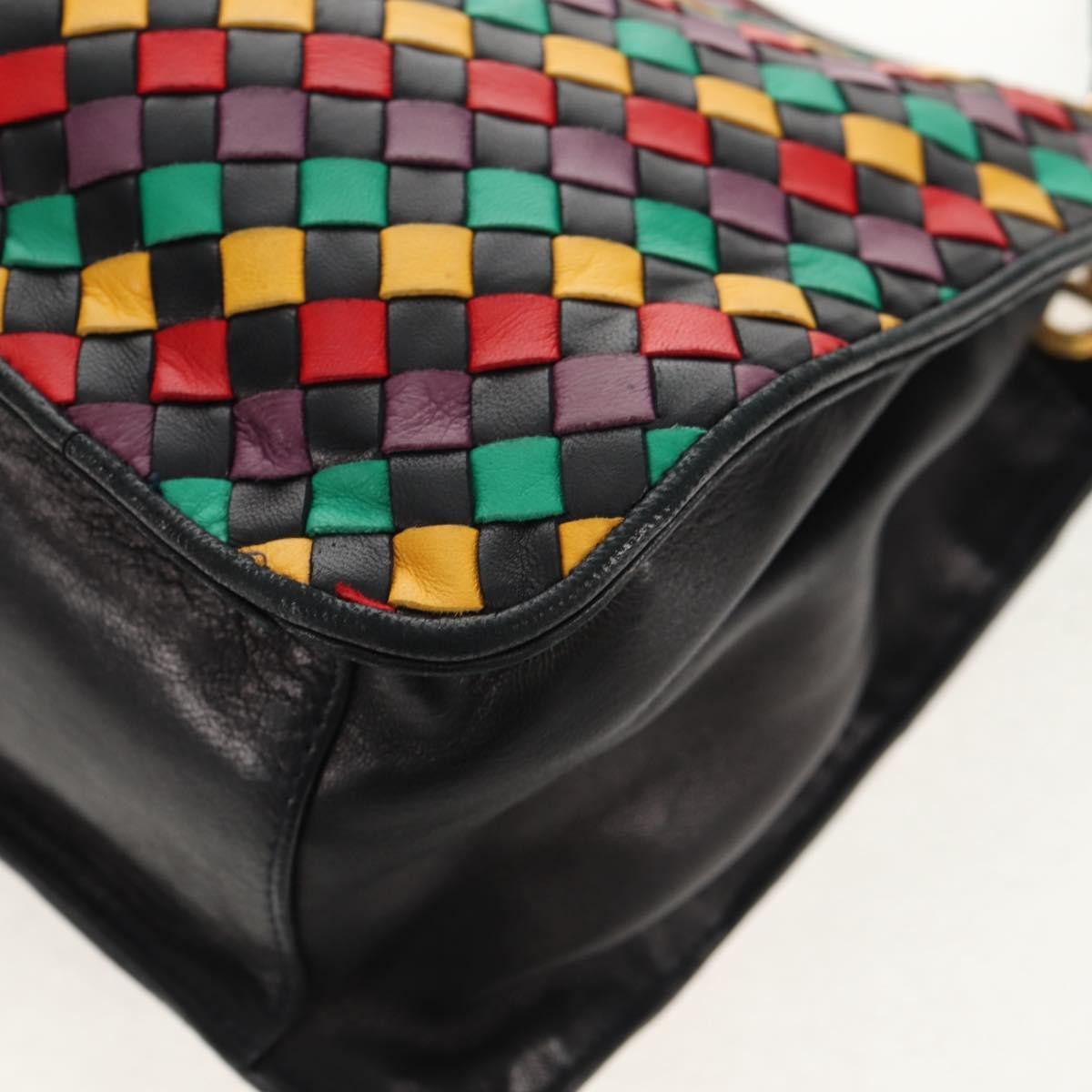 Bottega Veneta Intrecciato Shoulder Bag Leather Multicolour Leather Shoulder Bag Bag