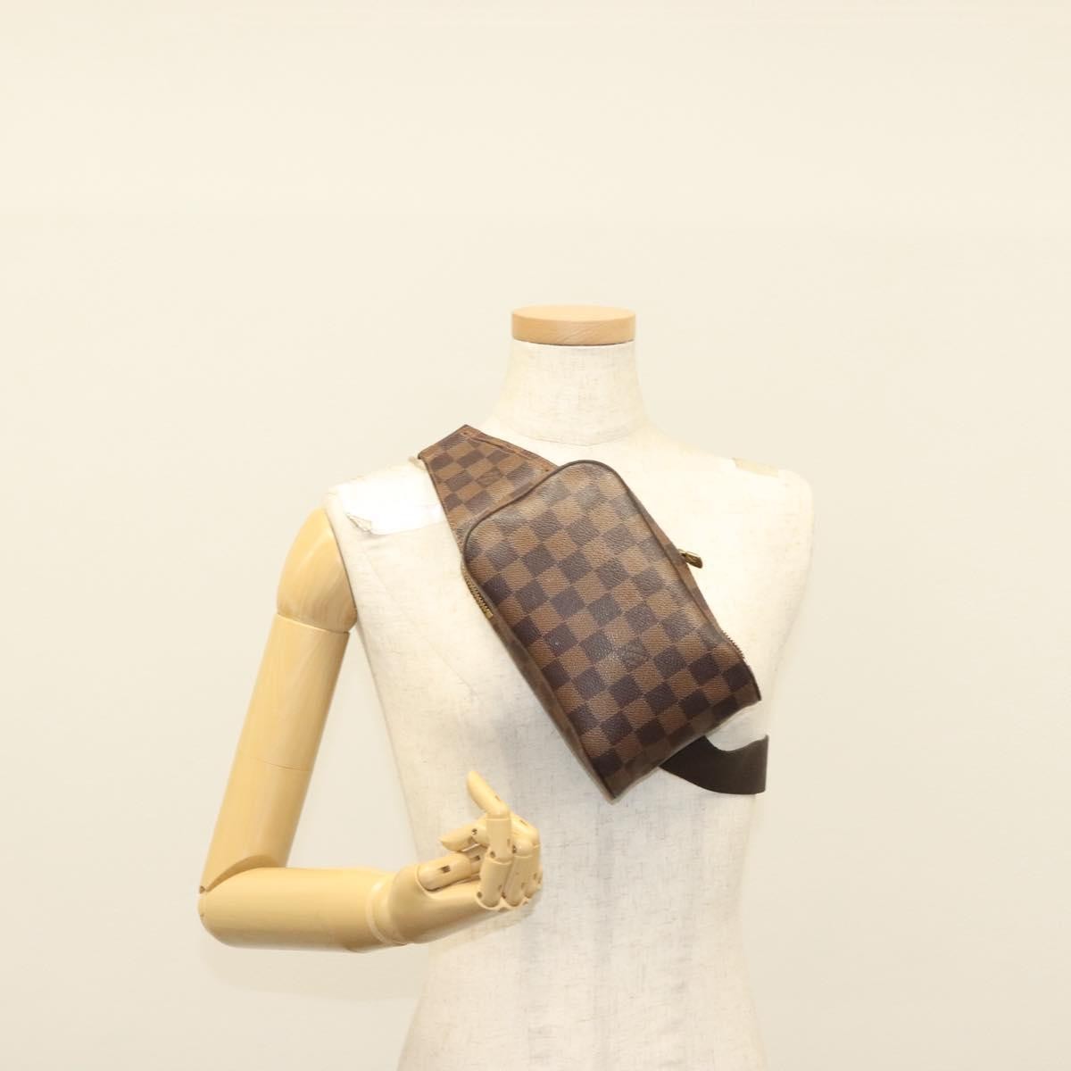 Louis Vuitton Geronimos Waist Bag Damier Brown Canvas Clutche & Pouche Bag