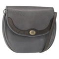 Christian Dior Vintage Cd Logo Shoulder Bag Leather Gray Leather Shoulder Bag Bag (Pre-Owned)