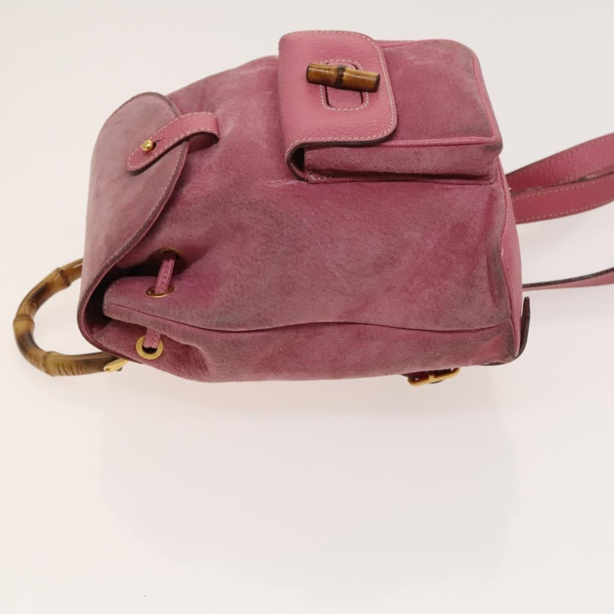 Gucci Gucci Bamboo Backpack Daim Pink Suede Backpack Bag (Pre-Owned)