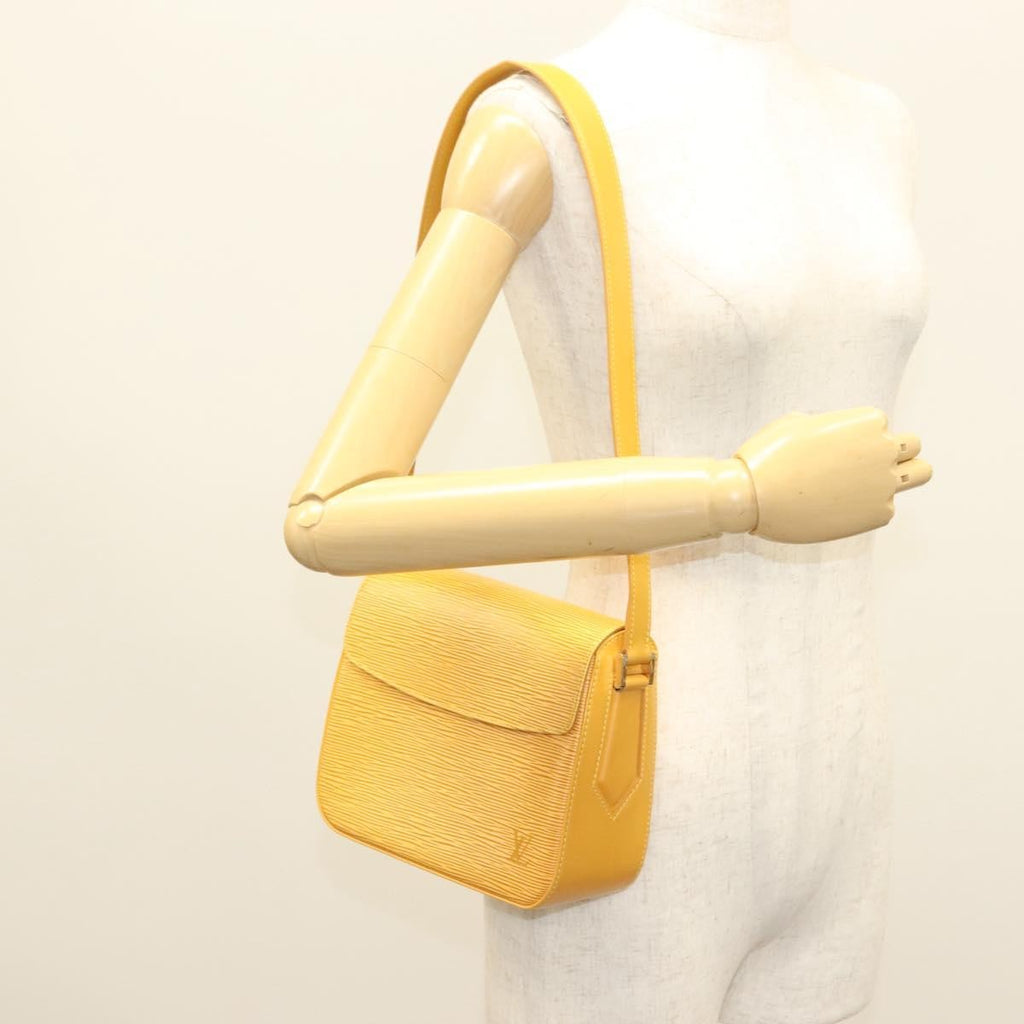 Louis Vuitton Buci Handbag Epi Leather Yellow Leather Shoulder Bag