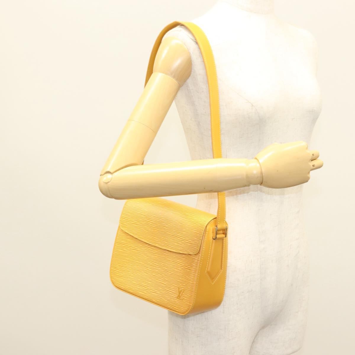 Louis Vuitton Buci Handbag Epi Leather Yellow Leather Shoulder Bag