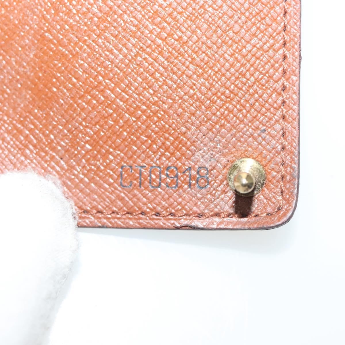 Louis Vuitton Porte Cartes Pression Card Case Monogram Canvas Brown Canvas Card Holders Accessory