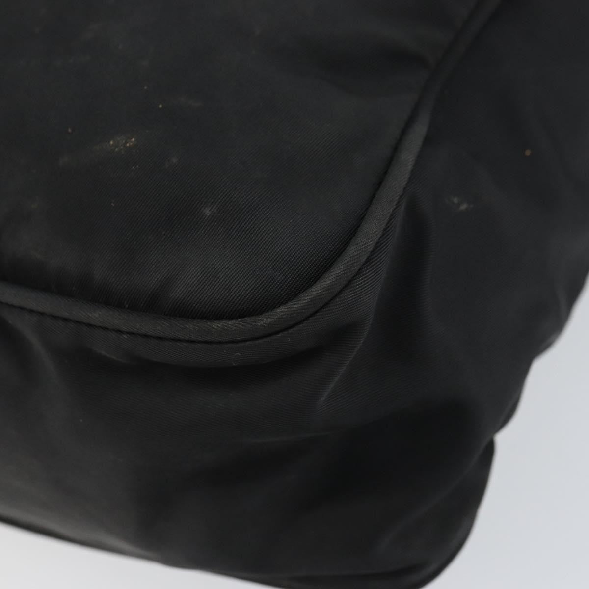 Prada Front Pocket Zip Messenger Bag Tessuto With Saffiano Leather Black Nylon Shoulder Bag Bag